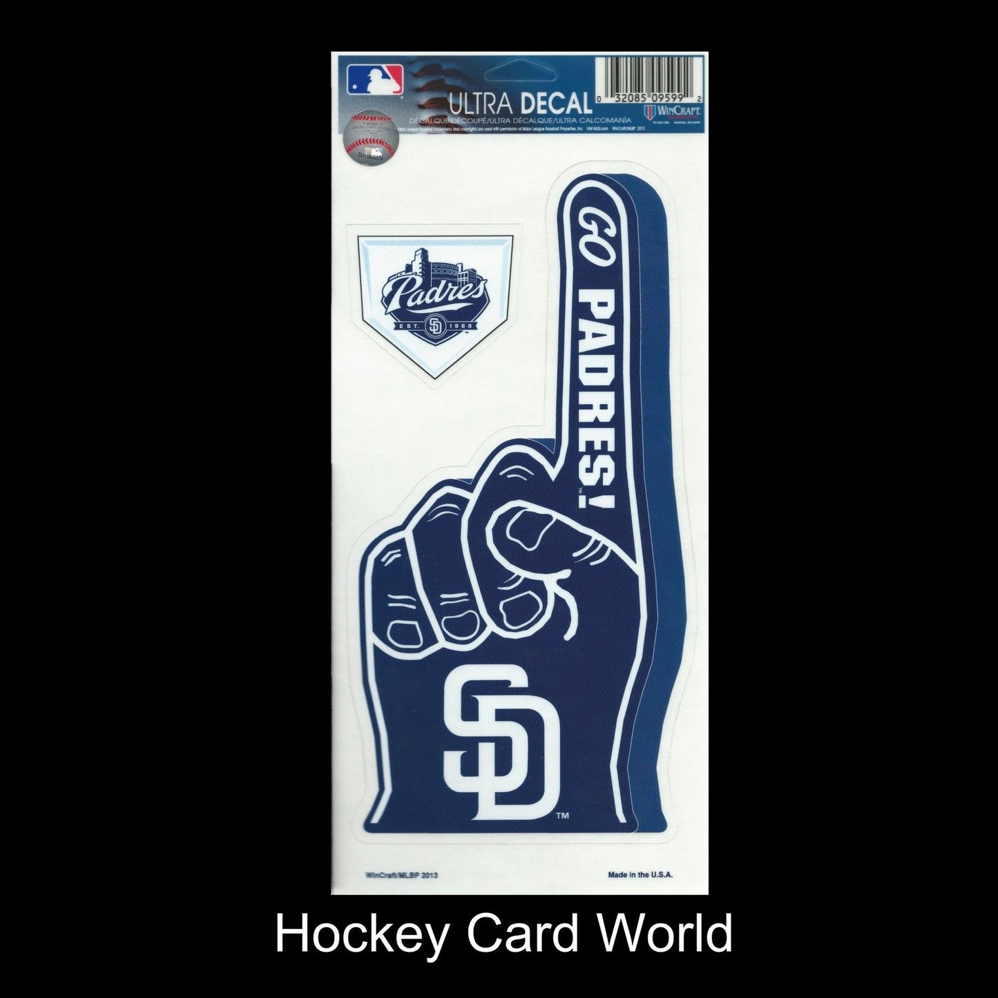 San Diego Padres Multi-Use Decal/Sticker 2 Pack Finger/Base MLB 4"x 9" Image 1