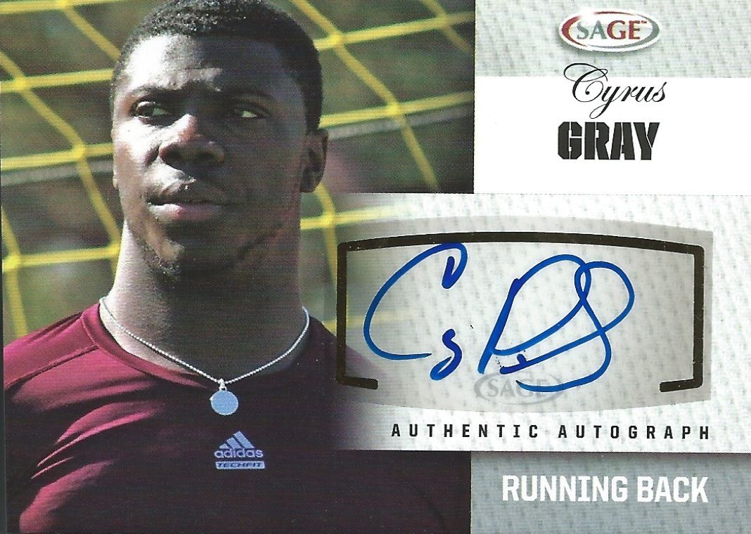 2012 Sage Autographs Silver CYRUS GRAY Auto Signature Authentic 01070 Image 1