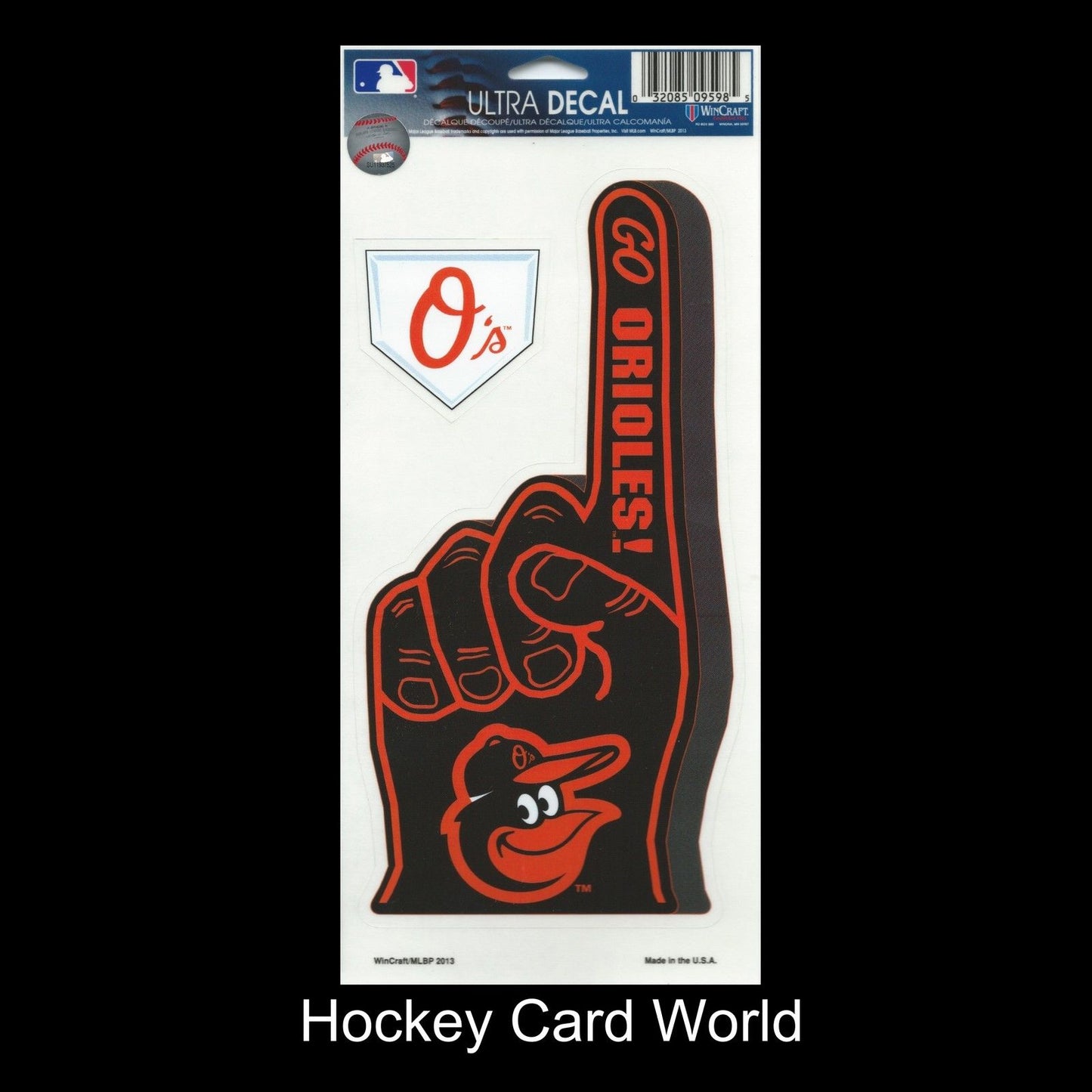 Baltimore Orioles Multi-Use Decal/Sticker 2 Pack Finger/Base MLB 4"x 9" Image 1