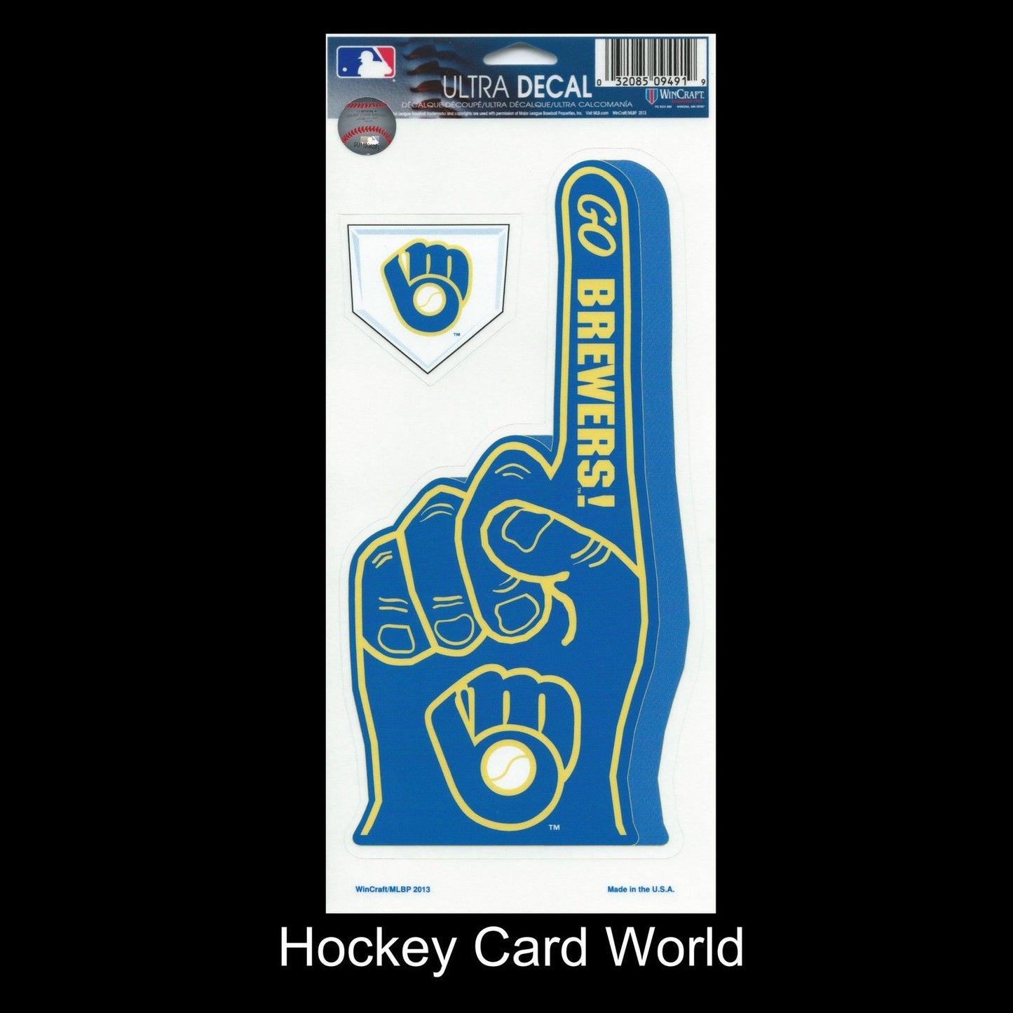 Milwaukee Brewers (Old) Multi-Use Decal/Sticker 2 Pack Finger/Base 4"x 9" Image 1