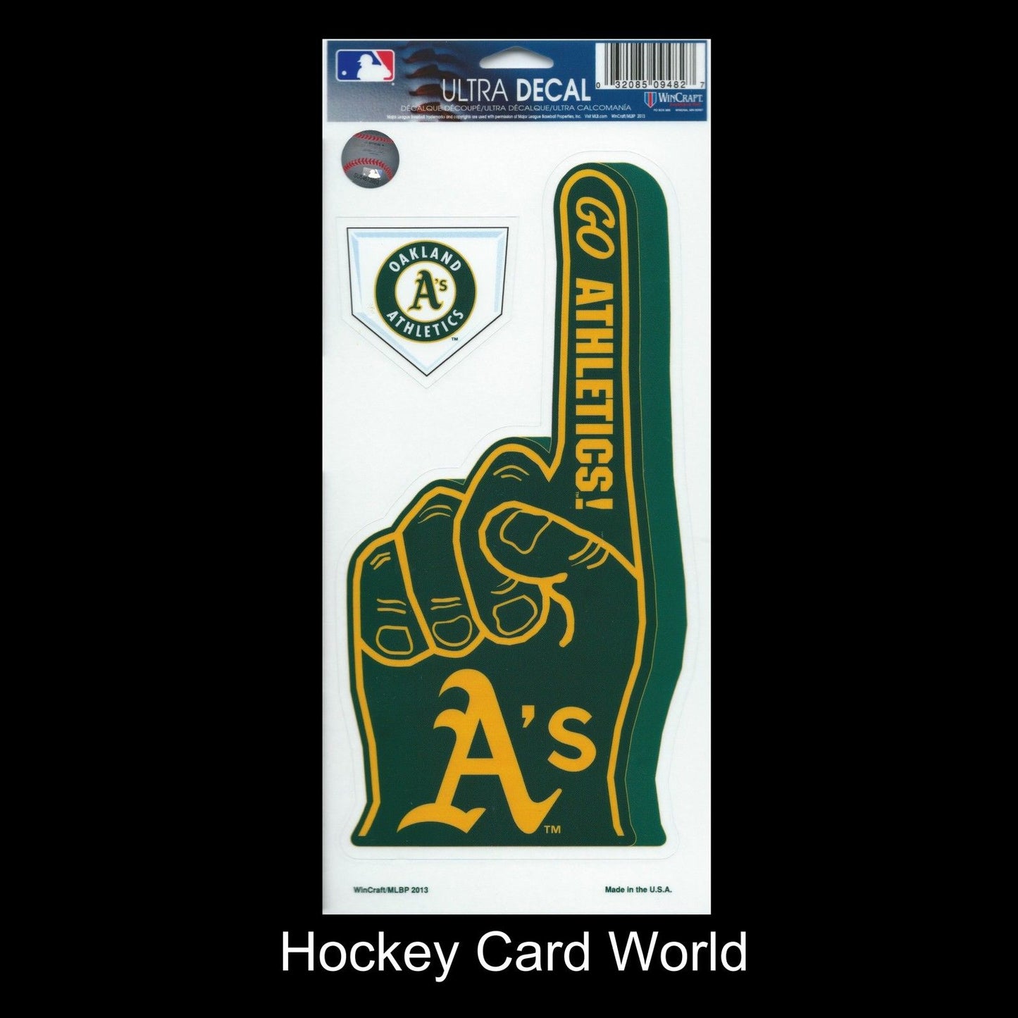 Oakland Athletics Multi-Use Decal/Sticker 2 Pack Finger/Base MLB 4"x 9" Image 1