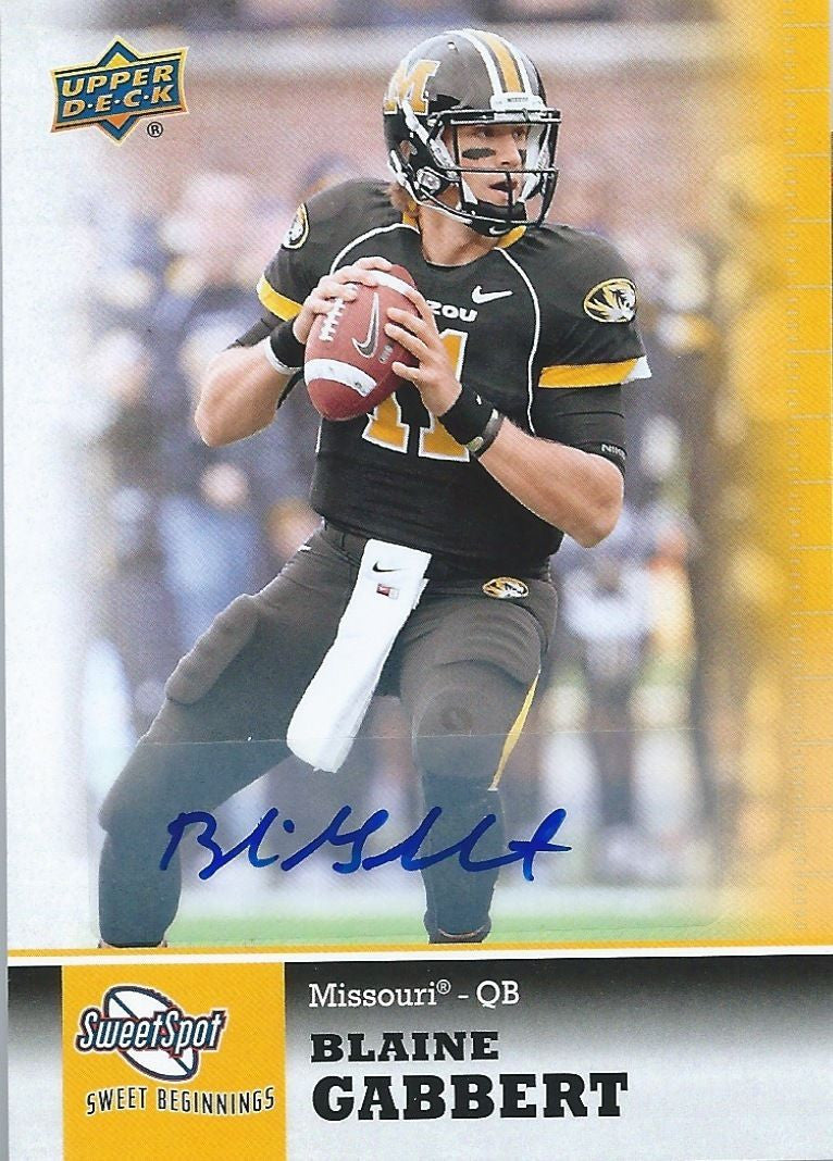 2011 Sweet Spot Autographs $50 BLAINE GABBERT Auto Signature UD 01071
