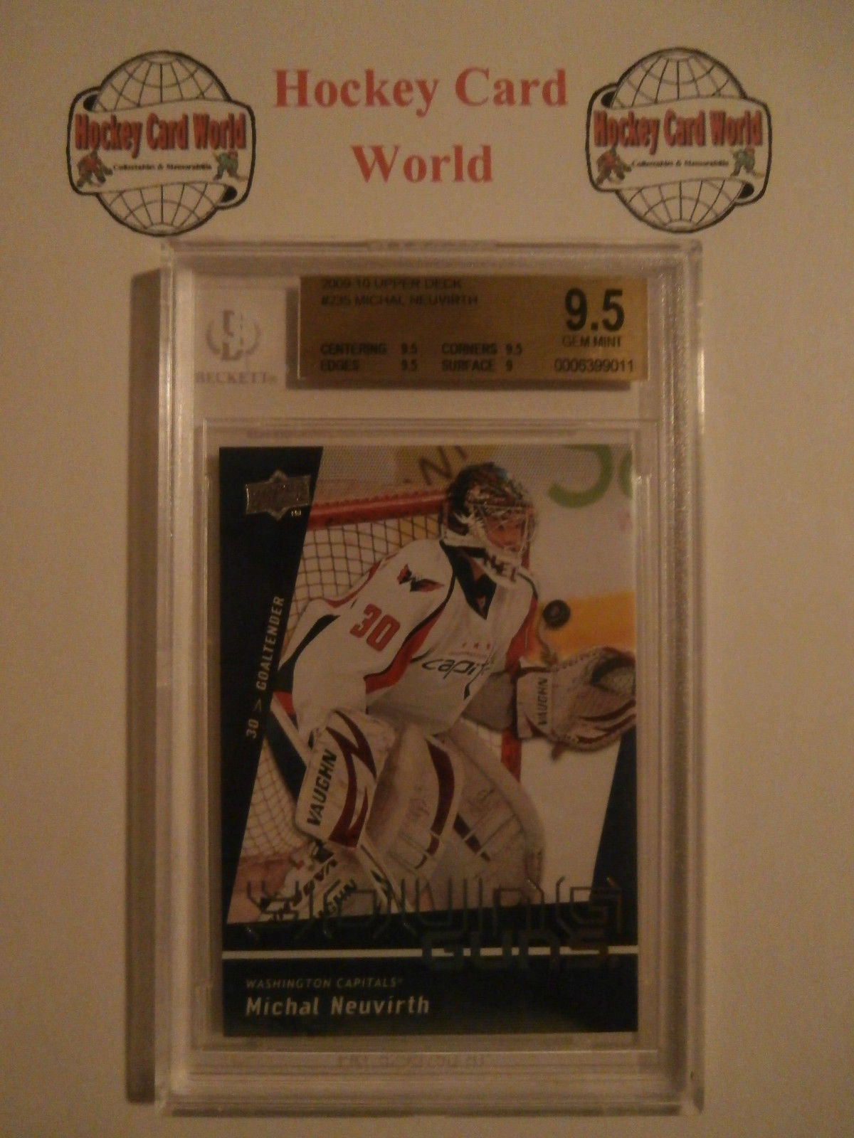 2009-10 Upper Deck Young Guns MICHAL NEUVIRTH RC BGS 9.5 Capitals
