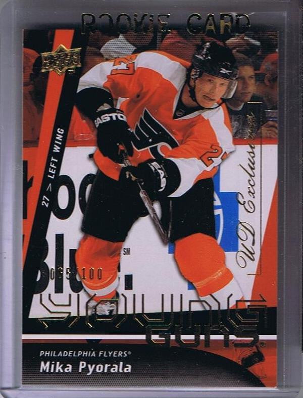 2009-10 Upper Deck YG Exclusives MIKA PYORALA 65/100 Young Guns RC 02169