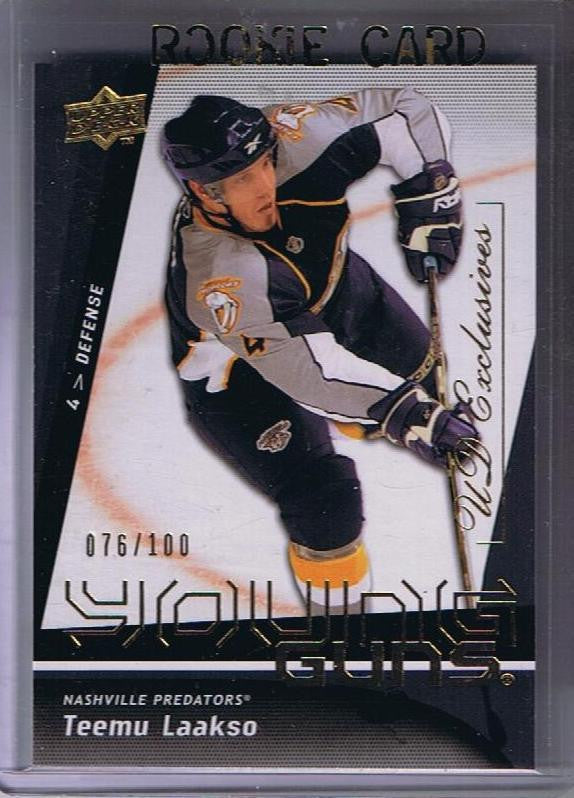 2009-10 Upper Deck YG Exclusives TEEMU LAAKSO 76/100 Young Guns RC 02170