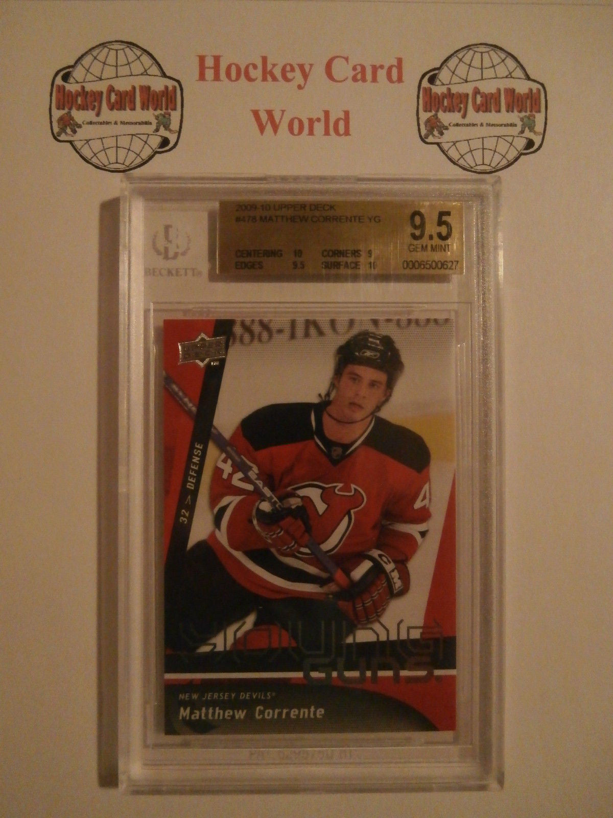 2009-10 Upper Deck Young Guns MATTHEW CORRENTE RC BGS 9.5 Devils