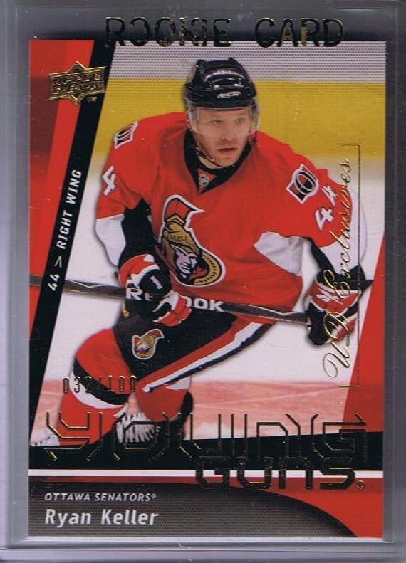 2009-10 Upper Deck YG Exclusives RYAN KELLER 32/100 Young Guns RC 02168