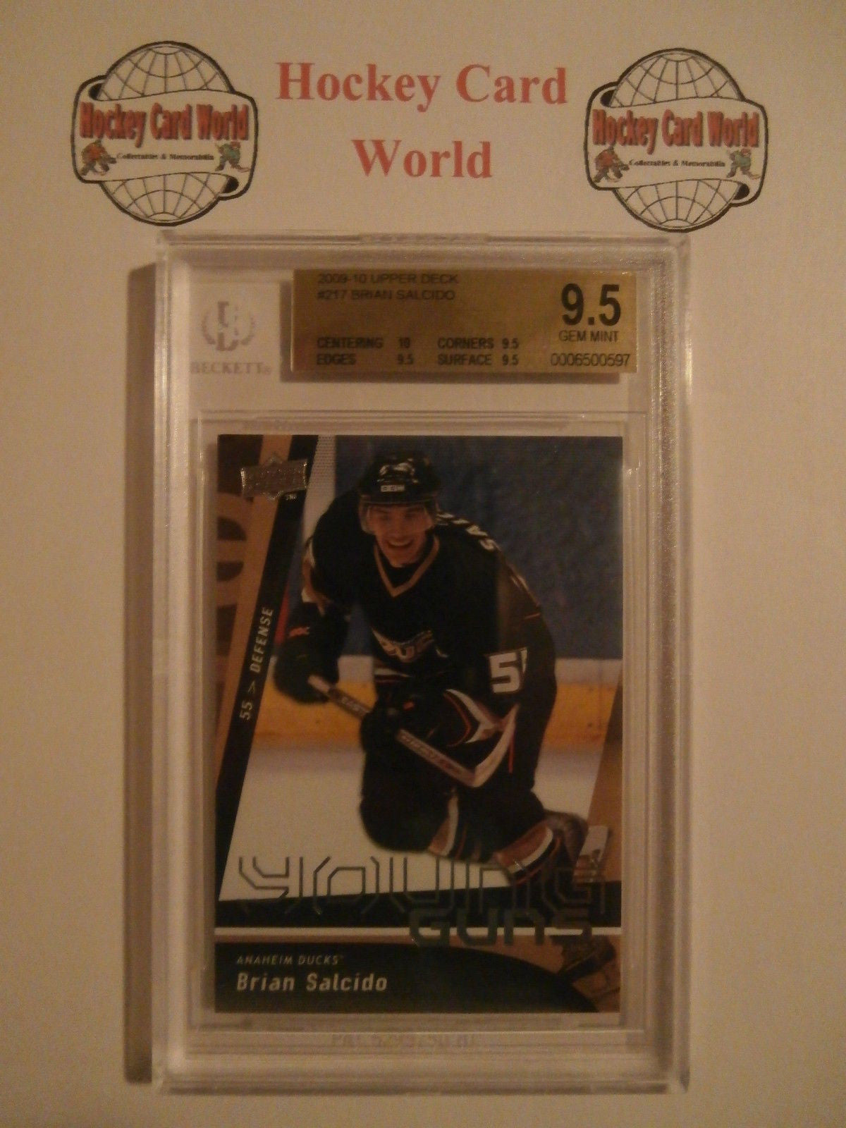 2009-10 Upper Deck Young Guns BRIAN SALCIDO RC BGS 9.5 Anaheim Ducks