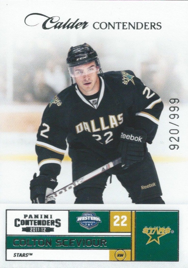 2011-12 Panini Contenders COLTON SCEVIOUR 920/999 Rookie RC 00855 Image 1