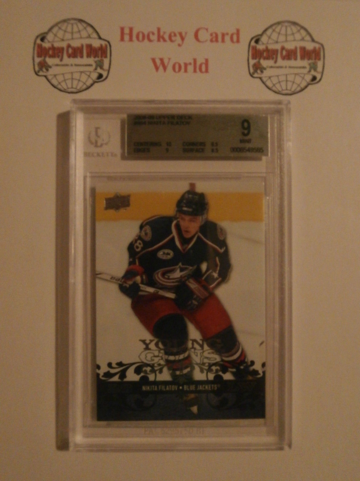 2008-09 Upper Deck NIKITA FILATOV BGS 9 Young Guns RC Blue Jackets Image 1
