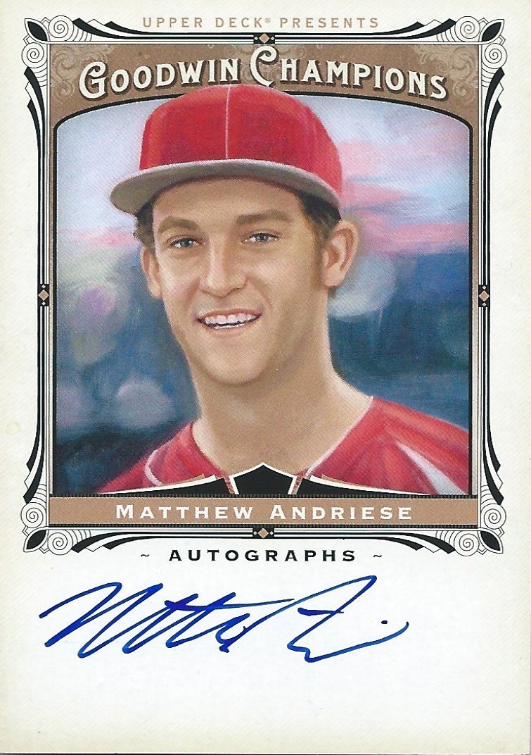 2013 Upper Deck Goodwin Champions MATTHEW ANDRIESE Signature 01264 Image 1