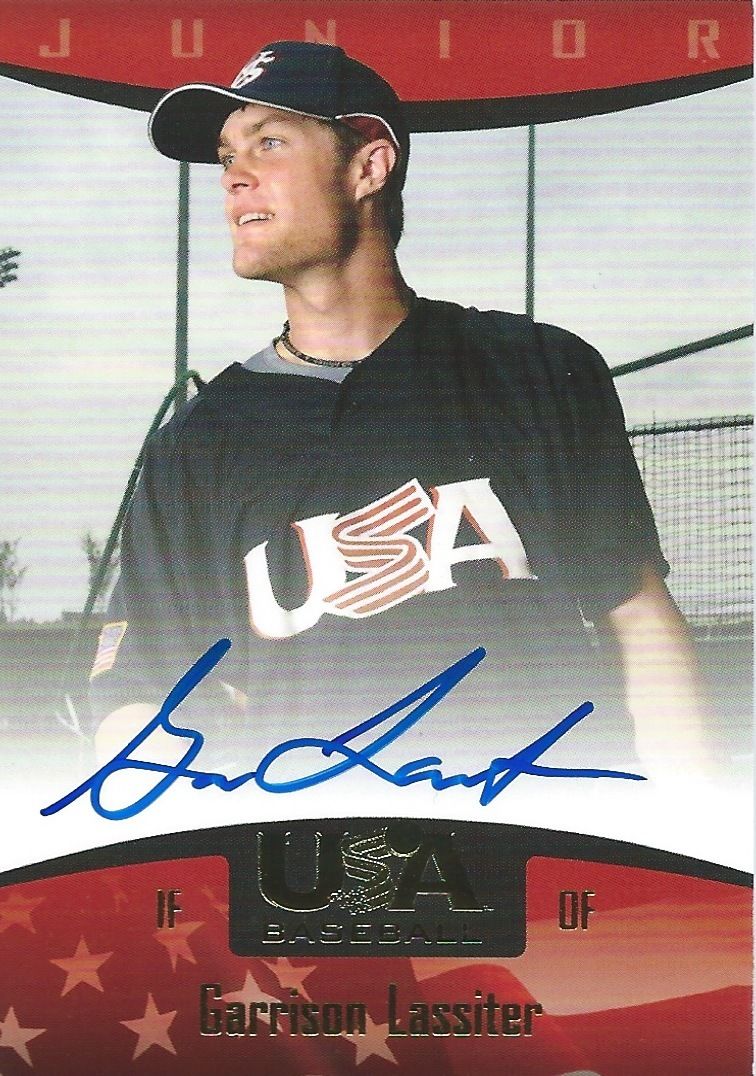 2008 USA Baseball Junior Team GARRISON LASSITER Signature Auto 01290 Image 1