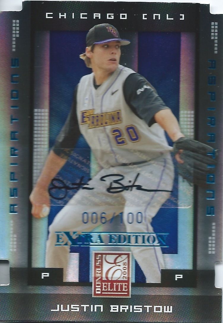 2008 Donruss Extra Edition Aspirations JUSTIN BRISTOW 6/100 Auto 01329 Image 1