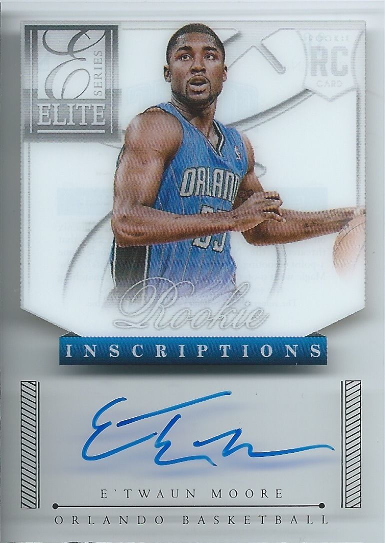 2012-13 Elite Rookie Inscriptions E'TWAUN MOORE Auto Signature 01609 Image 1