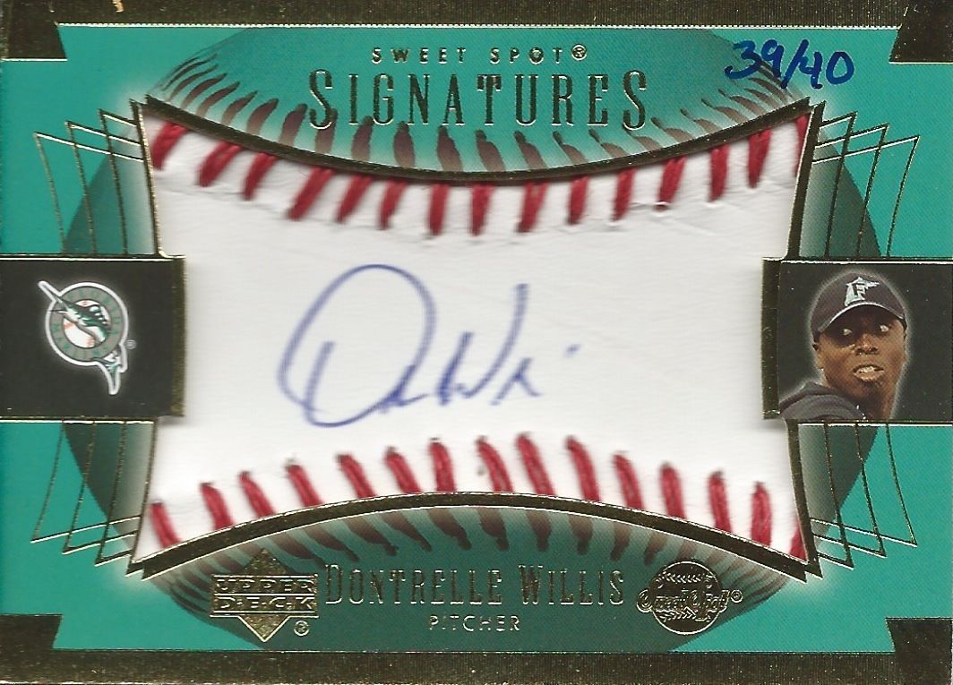 2003 Sweet Shot Signatures Blue Ink DONTRELLE WILLIS 39/40 01638 Image 1