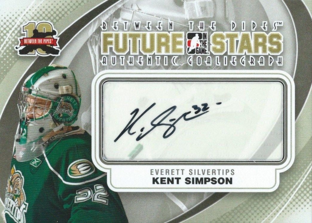 2011-12 ITG Between the Pipes Future Stars KENT SIMPSON Autograph 00492 Image 1