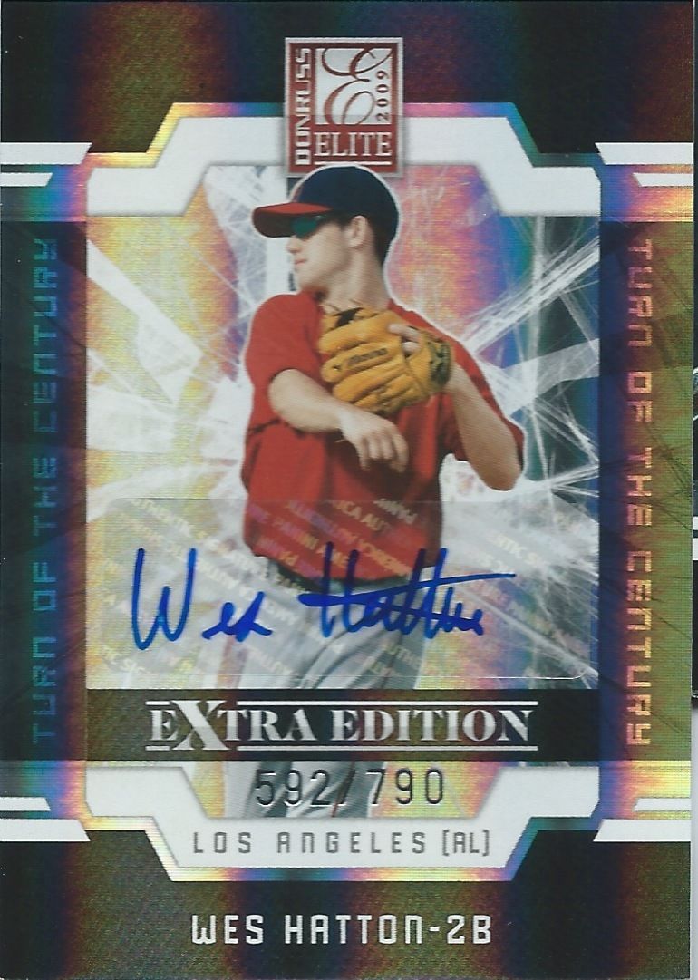 2009 Donruss Elite Extra Edition WES HATTON #/790 Auto Turn of Century Image 1