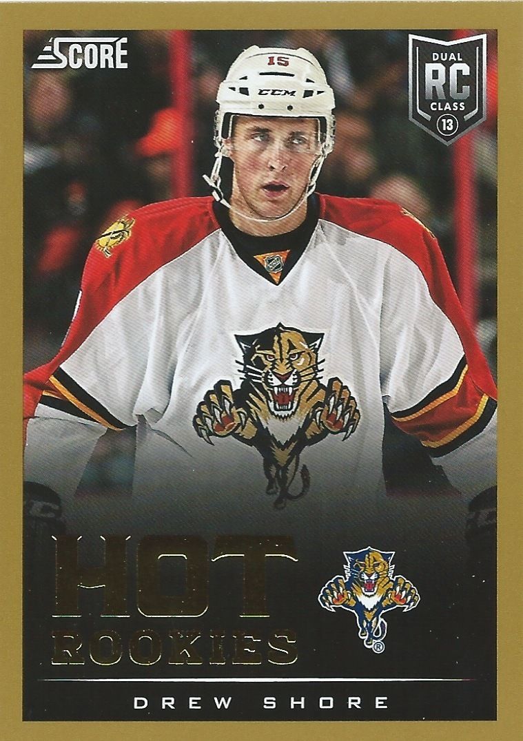 2013-14 Score Gold #633 DREW SHORE Hot Rookies RC Panini Hockey 00880 Image 1