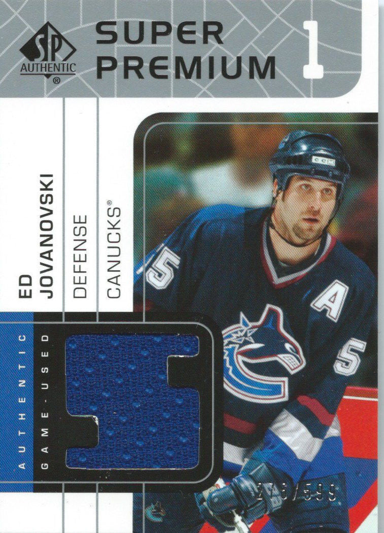 2002-03 Upper Deck SP Game Used ED JOVANOVSKI 276/599 Jersey NHL 01799
