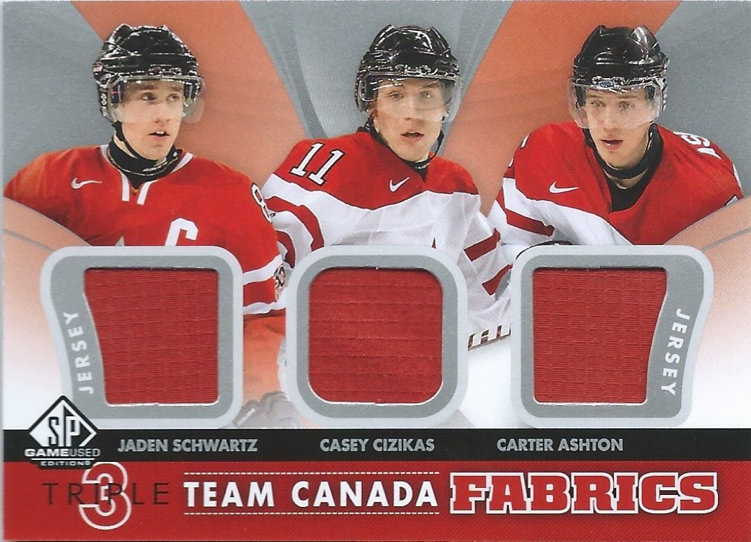 2012-13 SP Game Used Fabrics SCHWARTZ-CIZIKAS-ASHTON Team Canada UD 00780 Image 1