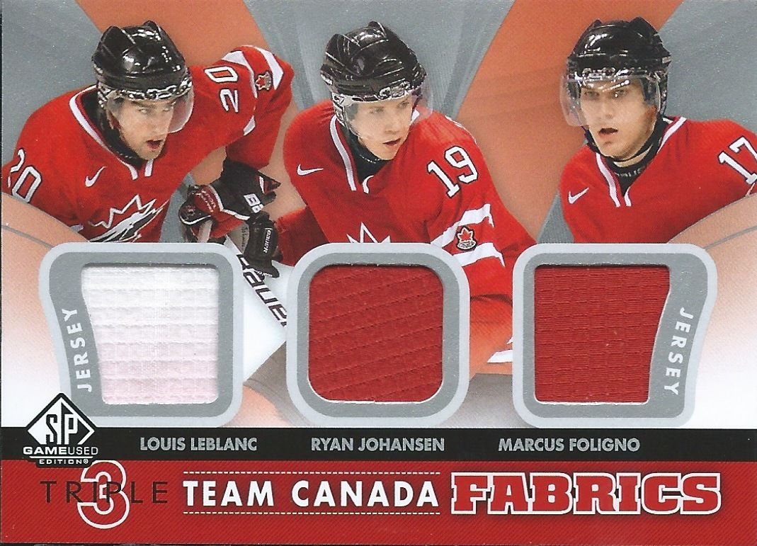 2012-13 SP Game Used Fabrics LEBLANC-JOHANSEN-FOLIGNO Team Canada UD 00781 Image 1