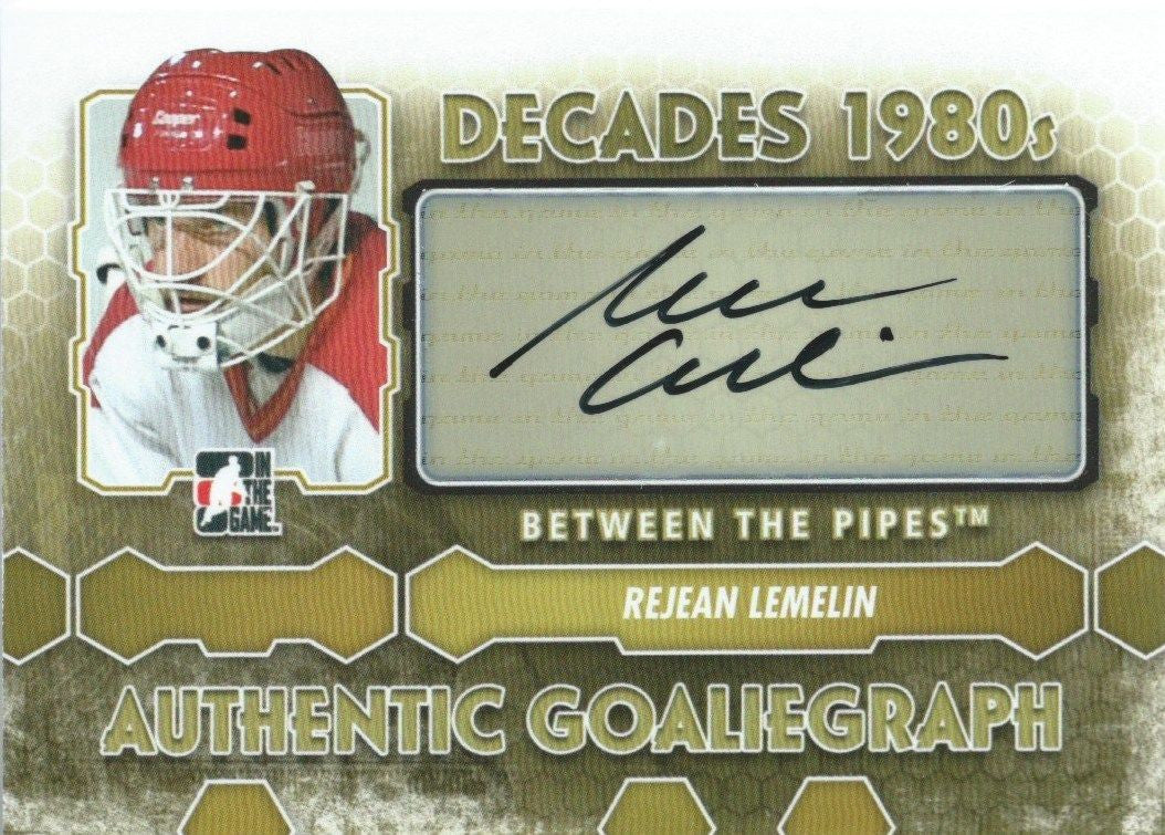 2012-13 ITG Between the Pipes REJEAN LEMELIN Autograph Auto Decades 00431
