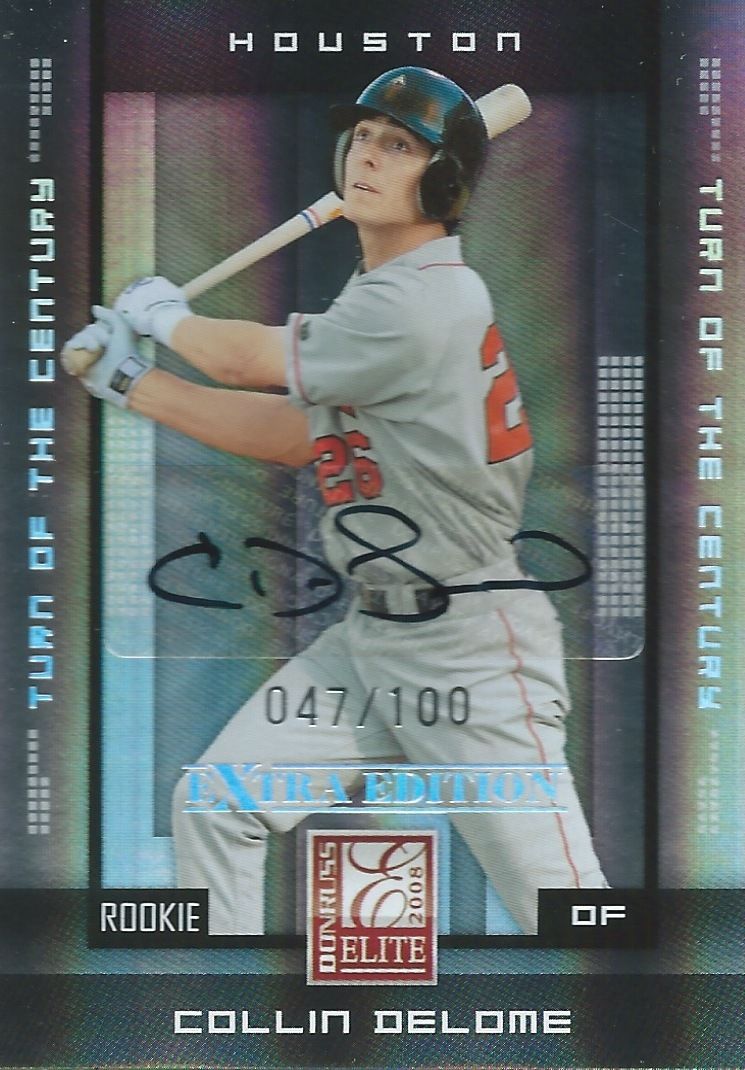 2008 Donruss Elite Extra Edition COLLIN DELOME 47/100 Auto 01345 Image 1