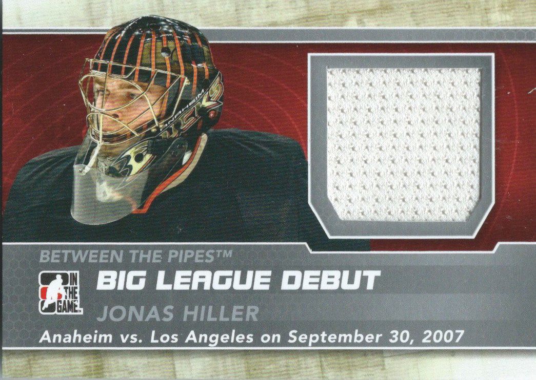 2012-13 Between The Pipes Big League JONAS HILLER /100* Jersey NHL 01810 Image 1