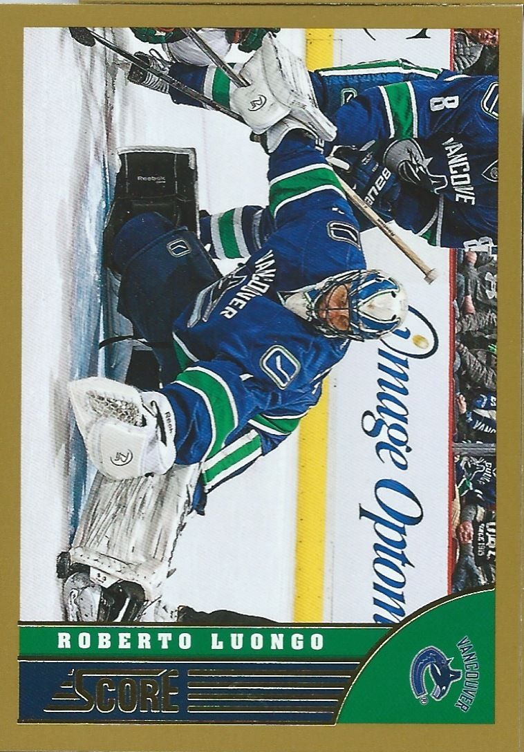 2013-14 Score Gold #498 ROBERTO LUONGO Panini Hockey Canucks Image 1