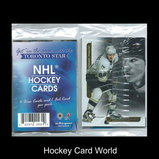 2003-04 In The Game Toronto Star Pack - Mario Lemieux Foil + 4 cards