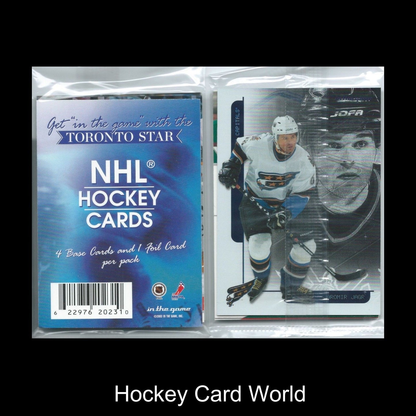 2003-04 In The Game Toronto Star Pack - Jaromir Jagr Foil + 4 cards Image 1