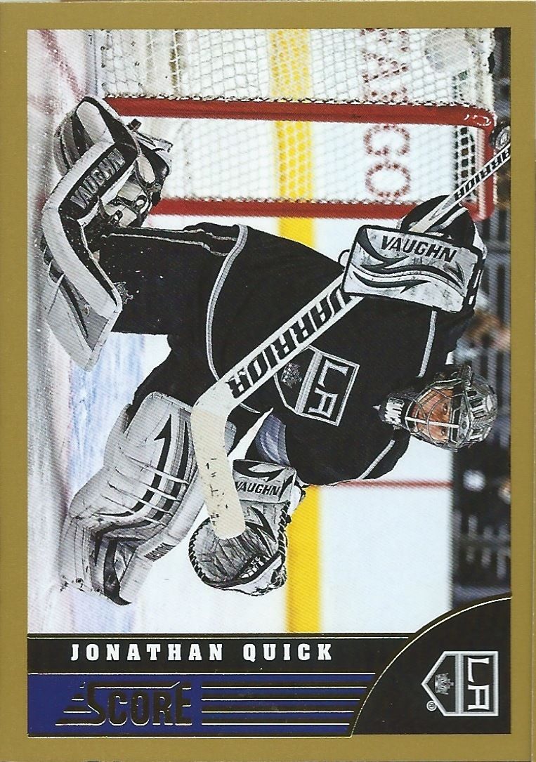 2013-14 Score Gold #219 JONATHAN QUICK Panini Hockey Los Angeles Kings Image 1
