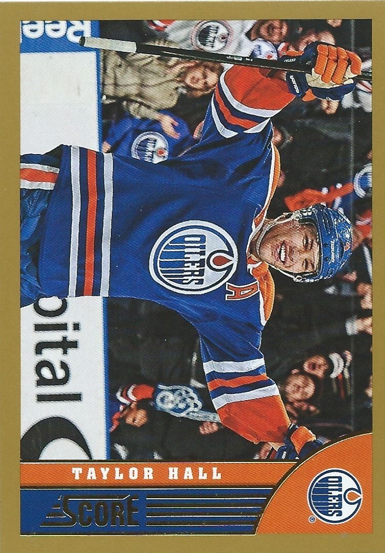 2013-14 Score Gold #182 TAYLOR HALL Panini Hockey Edmonton Oilers Image 1