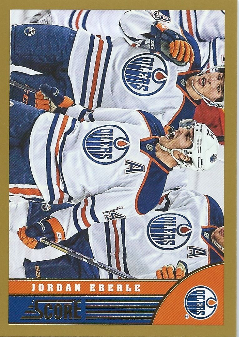 2013-14 Score Gold #181 JORDAN EBERLE Panini Hockey Edmonton Oilers Image 1