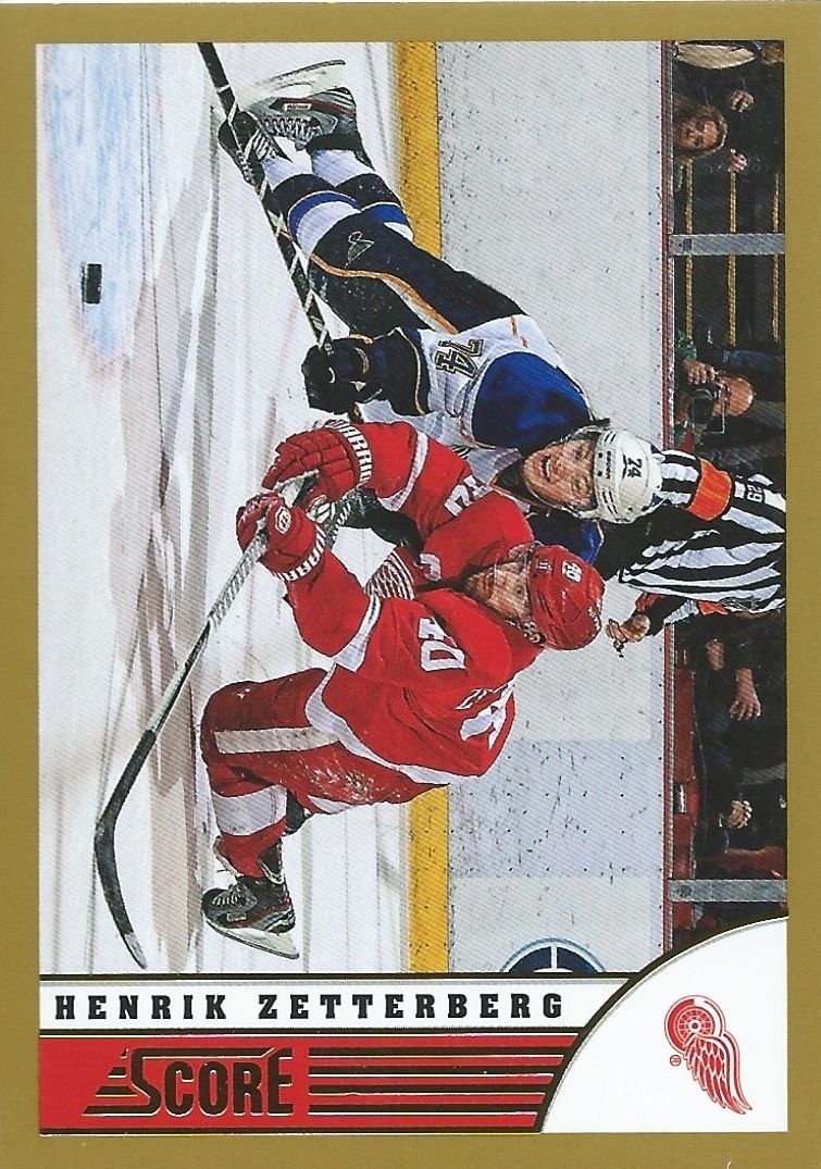 2013-14 Score Gold #164 HENRIK ZETTERBERG Panini Hockey Detroit Red Wings Image 1