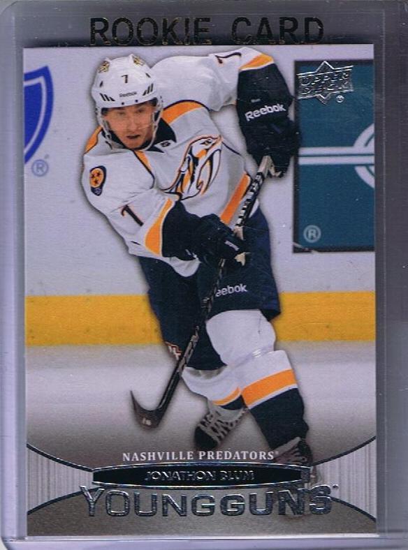 2011-12 Upper Deck YG JONATHAN BLUM Young Guns Rookie Predators 02243 Image 1