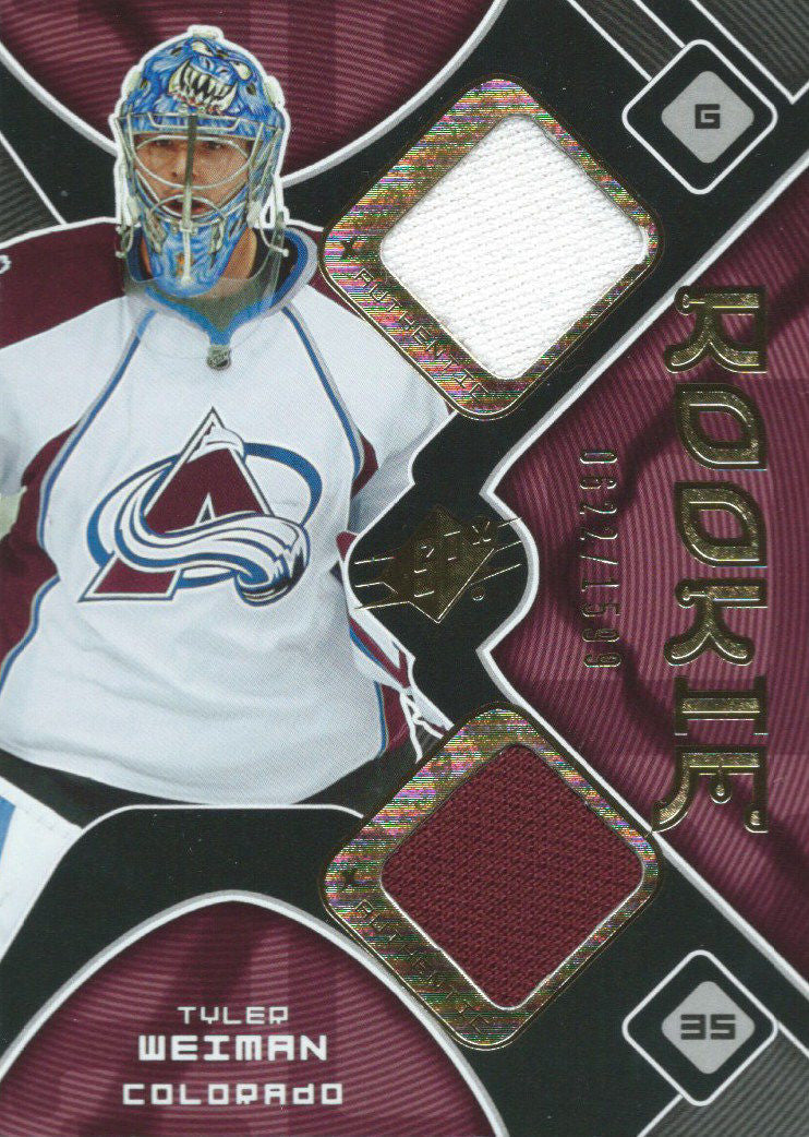 2007-08 Upper Deck SPX TYLER WEIMAN Rookie RC 622/1599 Jersey 02586