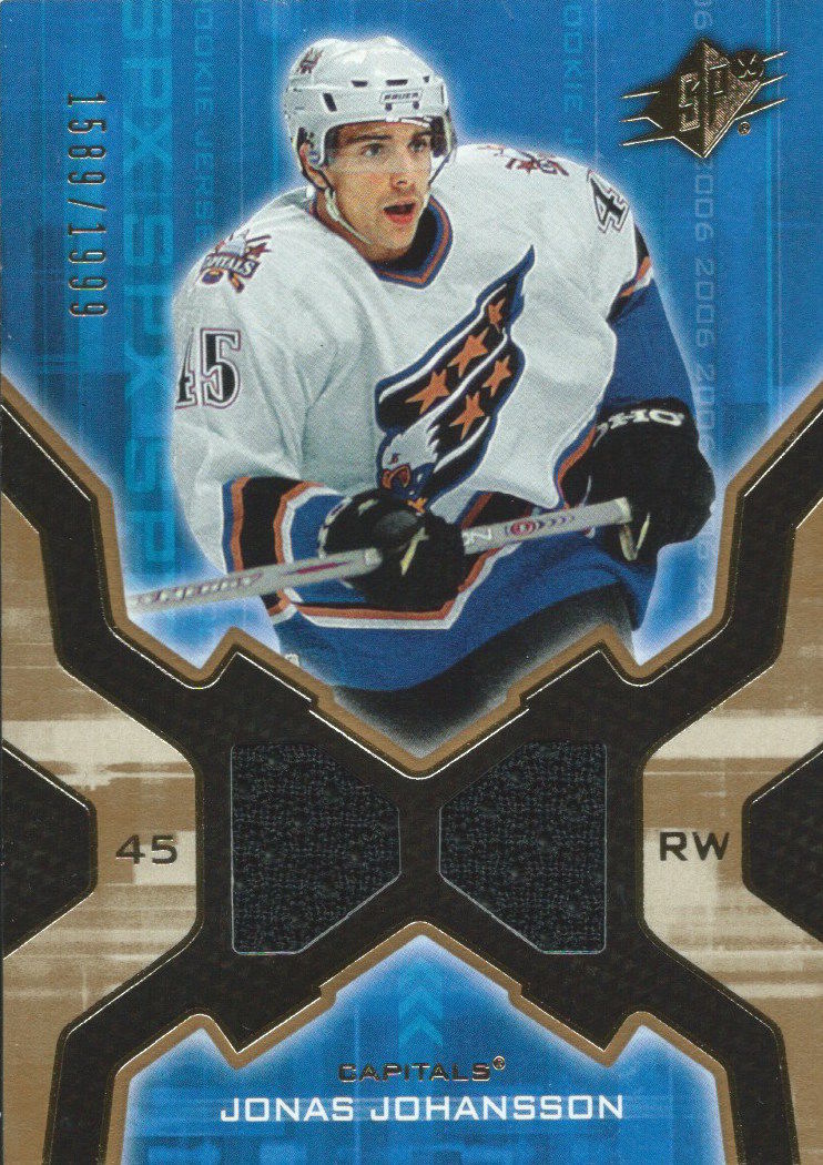 2006-07 Upper Deck SPX JONAS JOHANSSON Rookie RC 1589/1999 Jersey 02588 Image 1