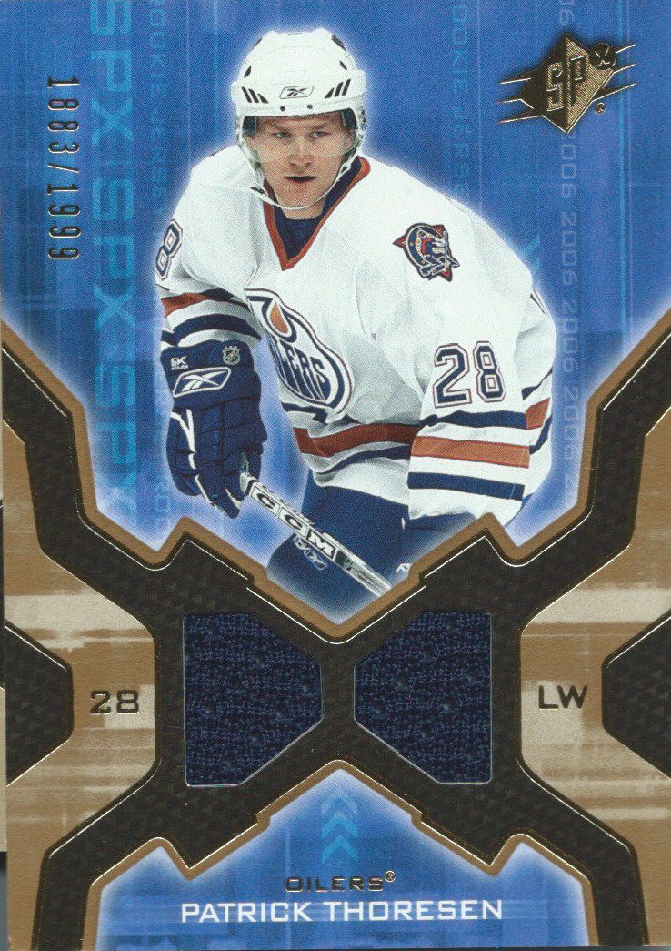 2006-07 Upper Deck SPX PATRICK THORESEN Rookie 1883/1999 Jersey 02595 Image 1