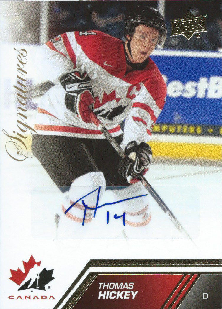 2013-14 Upper Deck Team Canada THOMAS HICKEY UD Autographs 02022