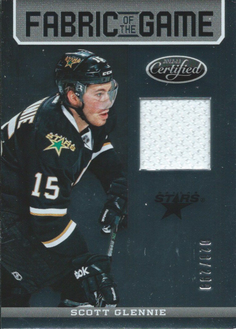 2012-13 Panini Certified Fabric Game SCOTT GLENNIE 28/200 Jersey 02608 Image 1