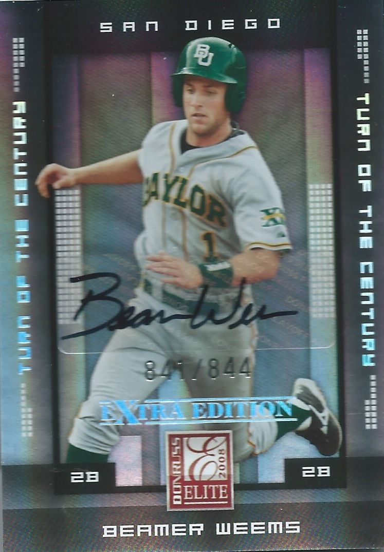 2008 Donruss Elite Extra Edition BEAMER WEEMS #/844 Auto Century 01447 Image 1