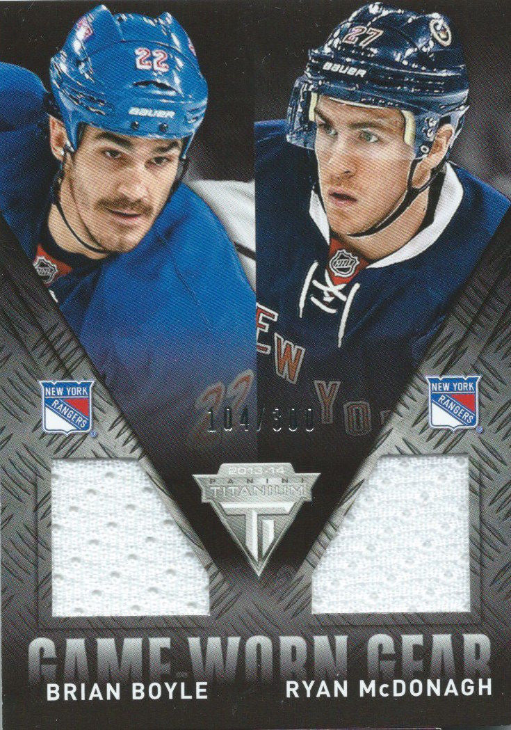 2013-14 Panini Titanium Game Worn Gear BOYLE/McDONAGH Dual Jersey 02626