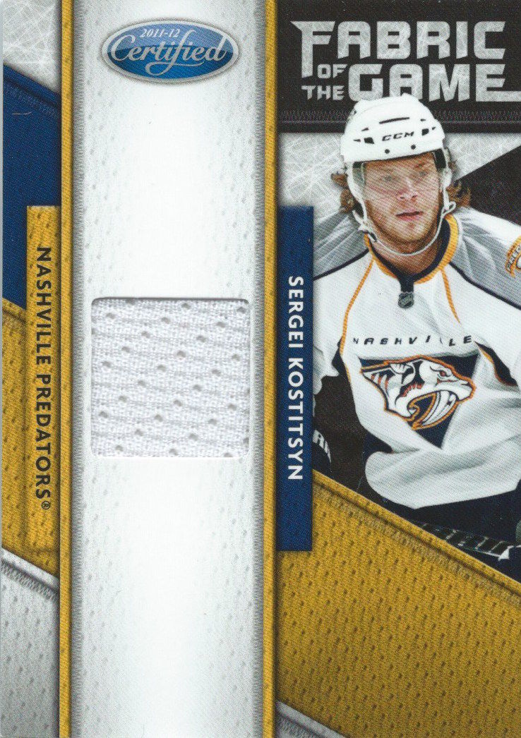 2011-12 Panini Certified Fabric SERGEI KOSTITSYN 356/399 Jersey NHL 02629 Image 1