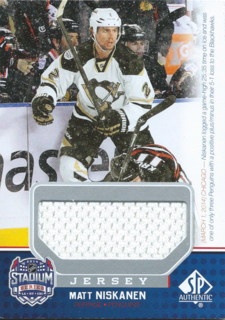 2014-15 Upper Deck SP Game Used Stadium MATT NISKANEN Jersey NHL 026231 Image 1