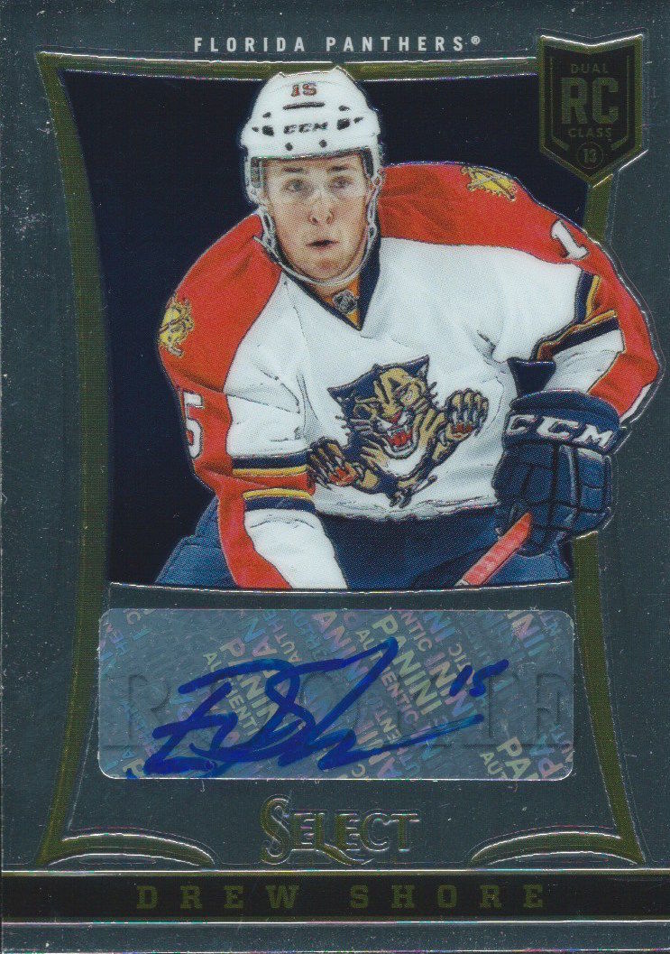 2013-14 Panini Select DREW SHORE 311/399 Signature Auto Rookie NHL 02652 Image 1