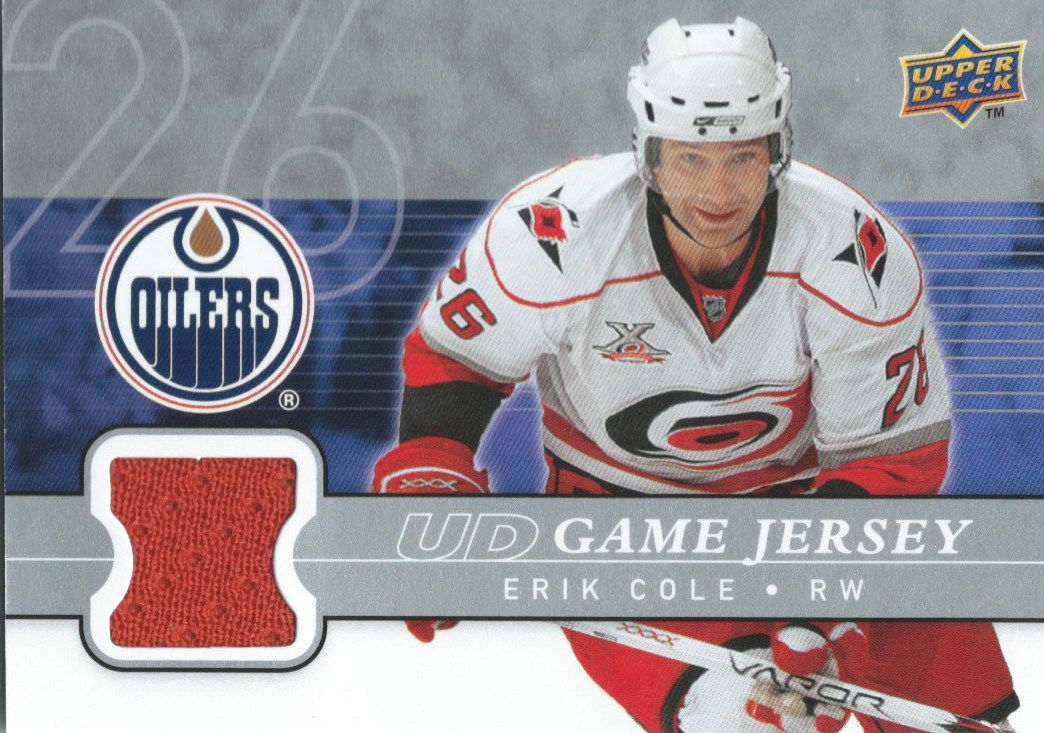 2008-09 Upper Deck Game Jersey ERIK COLE NHL Hockey 01224 Image 1