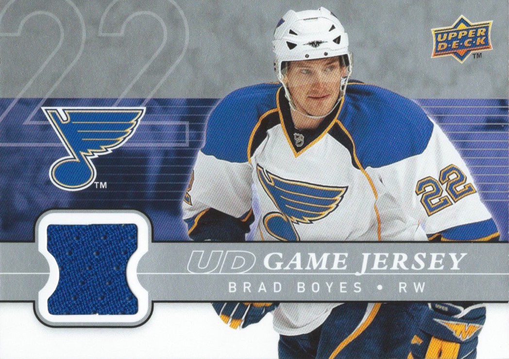 2008-09 Upper Deck Game Jersey BRAD BOYES NHL Hockey 01230 Image 1