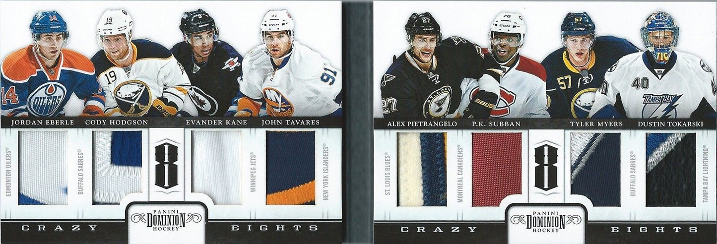 2011-12 Dominion Eight Patches 3/5 EBERLE, SUBBAN,TAVARES,KANE,HODGSON + Image 1