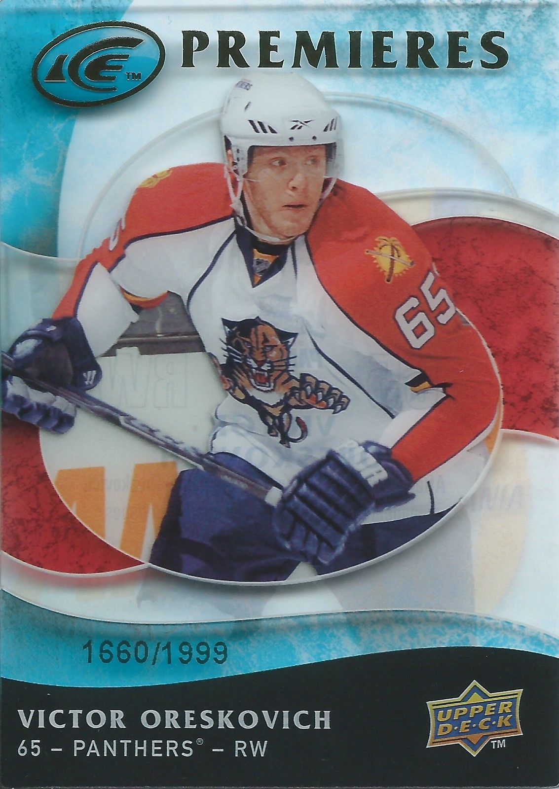 2009-10 UD Ice VICTOR ORESKOVICH RC #/1999 Ice Premiers Rookie 01394 Image 1